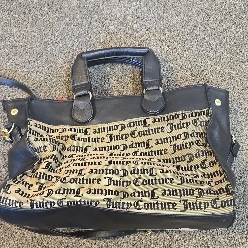 Vintage Juicy Couture Tote Hobo Bag with Red Heart Pouch Satchel